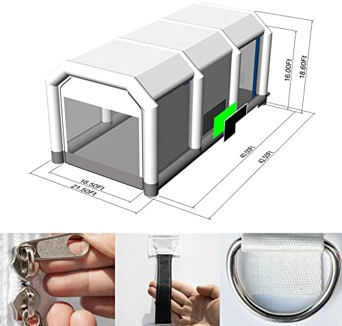 GORILLASPRO Inflatable Paint Booth 26x15x10Ft, Inflatable Spray Booth with (750W + 950W) Blowers, Upgrade Air Filter System Environment Friendly