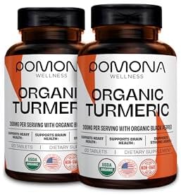 Pomona Wellness Organic Turmeric Supplement 2100 mg, 120 Tablets