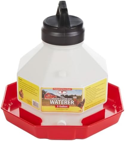 Little Giant® Plastic Poultry Waterer | Heavy Duty Plastic Gravity Fed Water Container | Easy to Fill | Snap on Jar | 7 Gallons