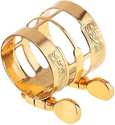 Alto Saxophone Mouthpiece Ligature, Gold, Universal, Brass Metal, E Flat, Saxophone Ligature