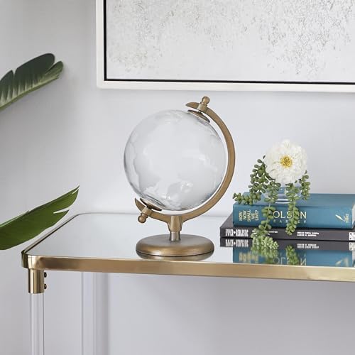 Deco 79 Aluminum Globe with Tiered Base, 9" x 8" x 13", Copper