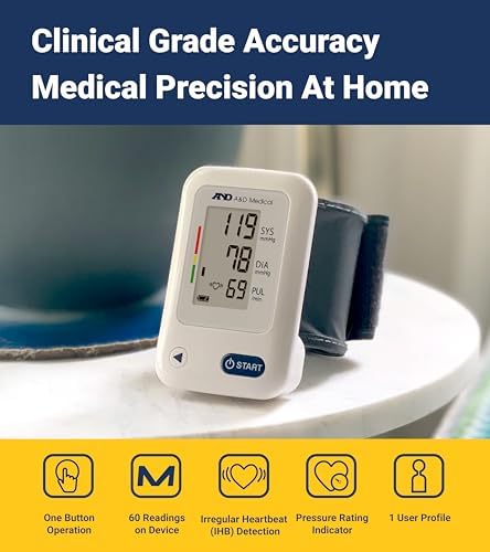 A&D Medical UB-543 Wrist Blood Pressure Monitor, 2 Users, Cuff 5.3-8.5" | BP Adjustable Cuff (5.3-8.5"), 2 Users, One Button Operation, LCD Display, 60 Memory, Carrying Case, 2 AAA Batteries