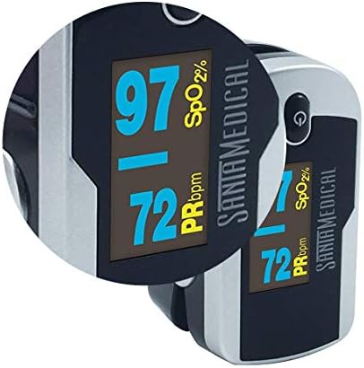 Santamedical Generation 2 Fingertip Pulse Oximeter with Lanyard | Oximetry Blood Oxygen Saturation Monitor with Batteries