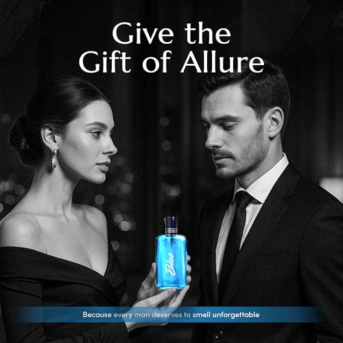 PB ParfumsBelcam Blue Depths Eau de Toilette Fragrance Spray - 3.4 Fl Oz. Fresh Aquatic Cologne for Men with Crisp Citrus, Warm Musk & Amber Scent