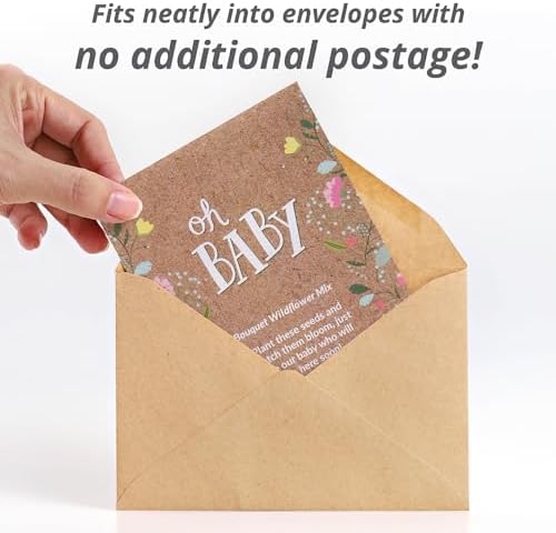 BENTLEY SEED CO. Oh Baby Flower Seeds Packets - Girl/Boy Baby Shower Favors - Pre-Filled