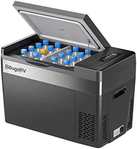 BougeRV 12v refrigerator 23 Quart, -8℉~50℉ Portable Freezer for Car, Grey