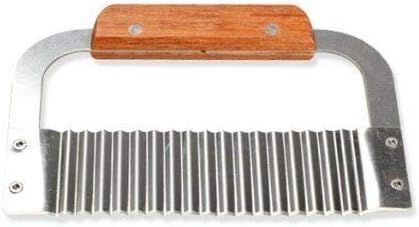 Crinkle Cutting Tool French Fry Slicer Stainless Steel Blade Wooden Handle