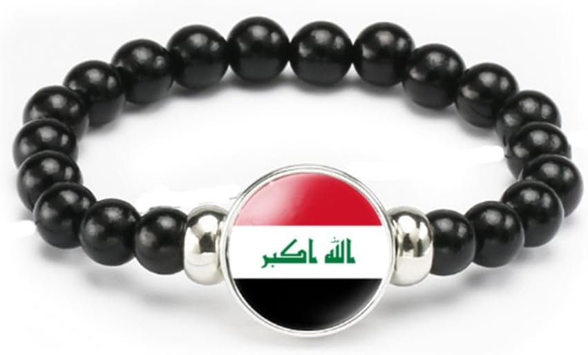 vmcoatdu National Flag Bracelet Elastic Rope Beaded Bracelet Support Your Country Travel Souvenir Gifts for Men Women