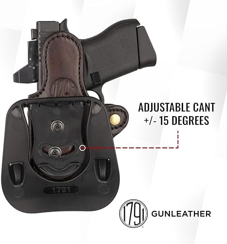 1791 Optic Ready Paddle Holster Fits Glock 43X, 43, 48, FN Reflex, Sig P365
