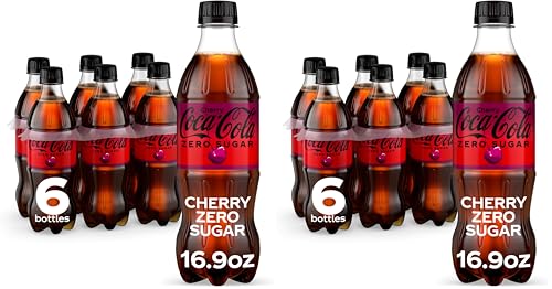 Coca-Cola Zero Sugar Cherry Soda Soft Drink Bottles, 16.9 fl oz, 6 Pack
