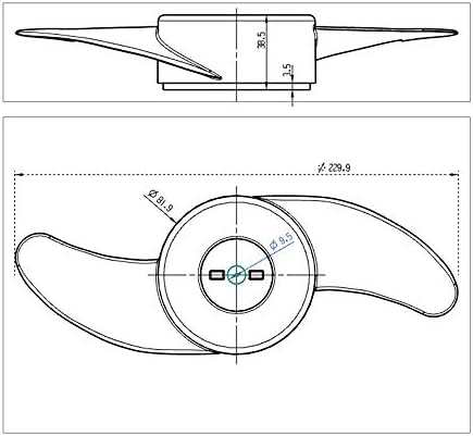 Power Prop Kit 2-Blades (3 in Diameter) Electric Trolling Motor outboard/propeller for 32lb, 46lb, 40lb