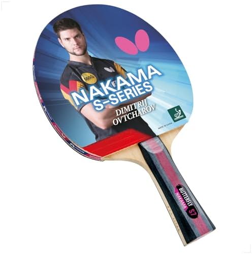 Butterfly Nakama S-7 Table Tennis Racket – Professional ITTF Approved Butterfly Ping Pong Paddle – Sapphira Table Tennis Rubber and Thick Sponge