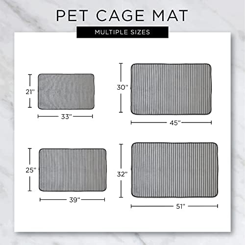Bone Dry Striped Pet Cage Mat, XX-Large - 30 x 45, Gray