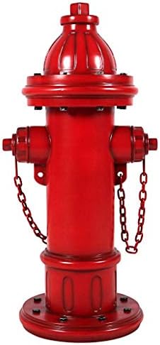 Design Toscano Dog's Second Best Friend Fire Hydrant Pee Post Indoor/Outdoor Statue, Medium 14 Inch Tall, Cast Stone Resin, Red Painted Finish