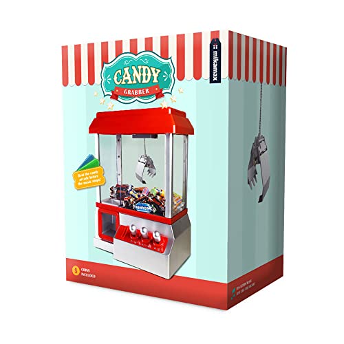 Mikamax - Candy Grabber - Arcade Game - Home Cake Machine - Claw Machine - Mini Fair Game Machine - Red - Candy Machine with Grip Arm