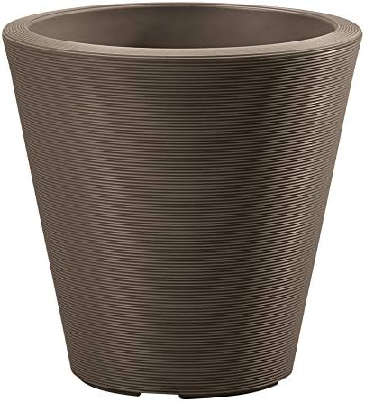 Crescent Garden Madison Planter– Weather-Resistant, Double Walled Indoor/Outdoor Plant Pot with Drain Hole – Durable All-Season Flower Container, 14" W (Cloud White)