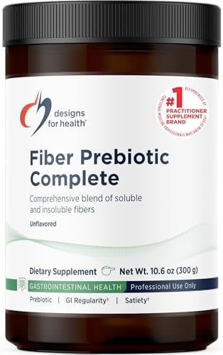 Designs for Health Fiber Prebiotic Complete - 12 Digestive Fiber Blend Powder Supplement w/Psyllium Husk, Flax + Apple Pectin - Prebiotic Gut Support