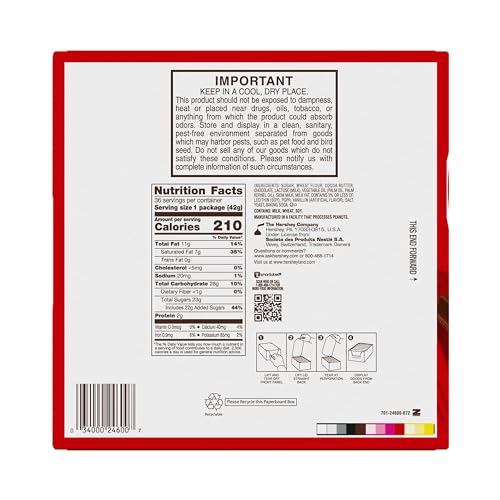 KIT KAT Milk Chocolate Wafer Candy Bars, 1.5 oz, 36 ct | Crisp Wafers Covered in Milk Chocolate, Kosher, Individually Wrapped Chocolate Candy for Lunch Boxes and Sharing, 36 ct