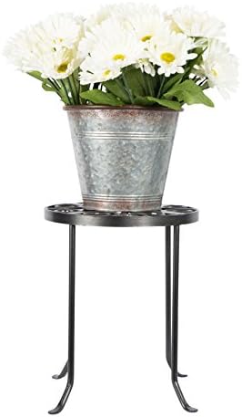 Achla Designs VTT-01 Round Trivet Wrought Iron Plant Stand, Graphite