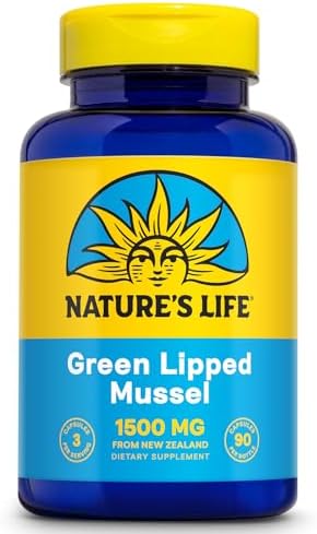 Nature's Life Green Lipped Mussel 1500 mg Capsules for Men, 90 Capsules