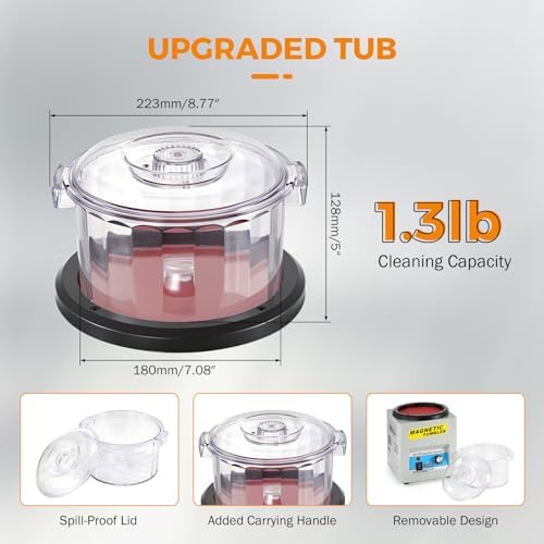 BEAMNOVA Magnetic Tumbler, Jewelry Polisher Machine, With Bucket, Lid