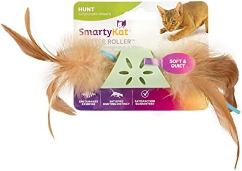SmartyKat Flutter Balls Catnip Plush and Feather Cat Toys, Erratic Motion for Batting & Pouncing Fun for Cats & Kittens, Set of 2