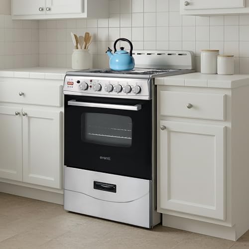 Avanti Compact Series Electric Range Oven with Framed Glass Door, 4 Coil Burners for Flexible Cooking, Pull-Out Storage Drawer, 2.6 Cu.Ft.