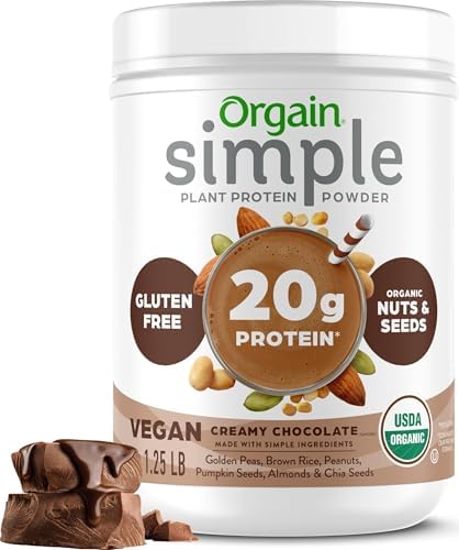 Orgain Organic Simple 20g Vegan Protein Powder, Chocolate, 1.25lb