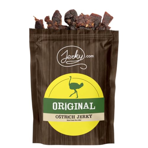 Jerky.com Exotic Original Ostrich Jerky - Wild Game Meat Snacks, Exotic Snacks, High-Protein, All-Natural