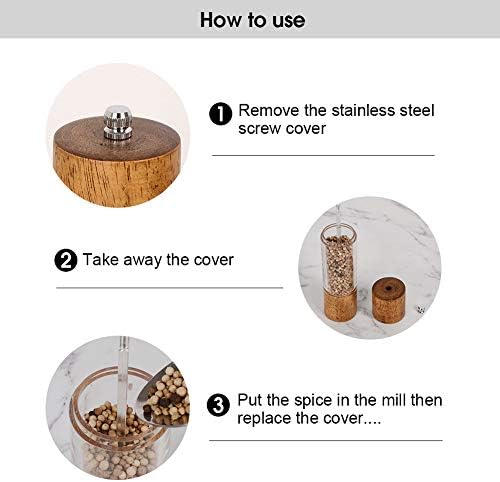 XWXO Premium Acrylic Salt and Pepper Grinder Set -8 Inches-Pack of 2