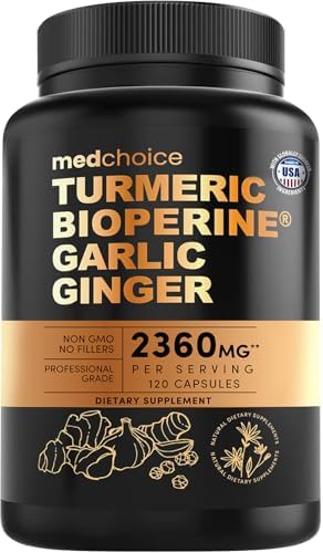 MEDCHOICE 4-in-1 Turmeric Joint Support with Garlic & BioPerine, 120ct