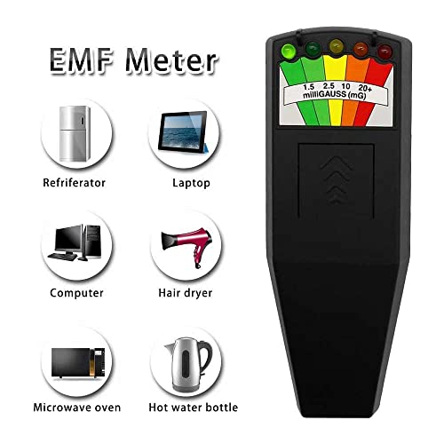 Emf Meter Ghost Hunting: Emf Meter Radiation Detector for EF RF MF - Handheld Emf Detector or Home and Office Emf Inspections, Black