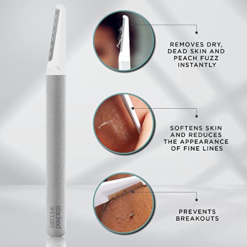 Professional-Grade Dermaplaning Tool – Precision Exfoliation, Removes Peach Fuzz & Dead Skin, Aluminum Handle, Refillable Blades