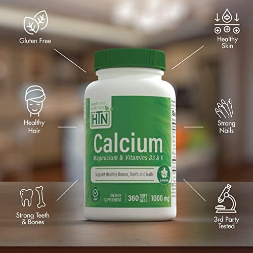Health Thru Nutrition Liquid Calcium 1000mg, Magnesium 400mg, Vitamin D3 1,000iu and Boron | Bone Restore & Strength with 6 Calcium Complex | 3rd Party Tested | Non-GMO Gluten Free (Pack of 100) | Calcium 1000mg, Magnesium 400mg, Vitamin D3 1,000iu and B…