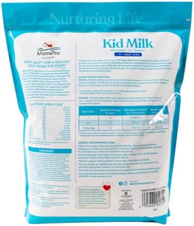 Manna Pro Goat Kid Milk Replacer with Opti-Gut, 4 lb Bag | High-Protein Milk Replacer, Opti-Gut Digestive Support, Easy-to-Mix Formula, Supports Healthy Kid Goat Growth