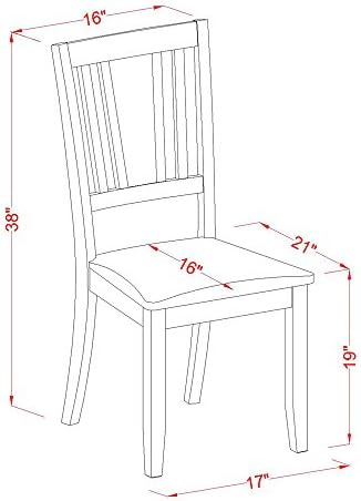 East West Furniture DUC-MAH-LC Dudley Kitchen Dining Chairs - Faux Leather Upholstered Wood Chairs, Set of 2, Mahogany