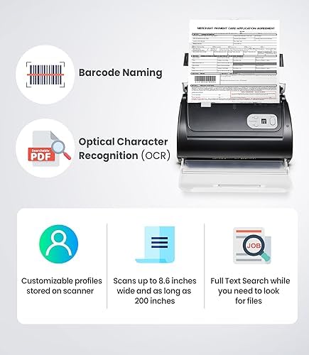 Plustek PS188 High Speed Double-Sided Color Document Scanner, with Automatic Document Feeder (ADF), 30 Pages Per Minute