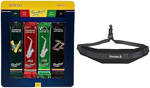 Vandoren SRMIXA3 Alto Sax Jazz Reed Mix Card includes 1 each ZZ, V16, JAVA and JAVA Red Strength 3