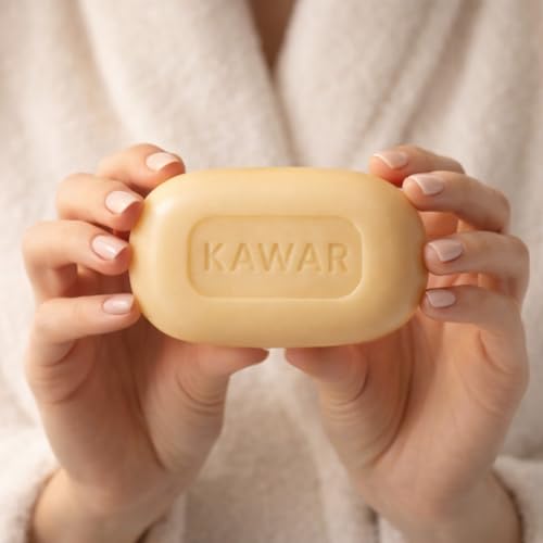KAWAR Premium Dead Sea Sulfur Soap with Olive Oil, Face & Body Bar, 1-Pack | No Fragrance, No Artificial Colorants, Authentic Dead Sea - Vegan Formula Enriched with Argan & Jojoba Oil, Men & Women