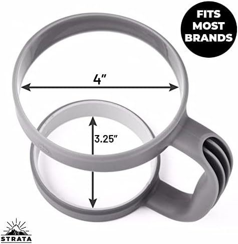 STRATA CUPS 30 oz Tumbler Handle - Available For 30 oz YETI Tumbler, OZARK TRAIL, Rambler Tumbler- BPA free (Black)