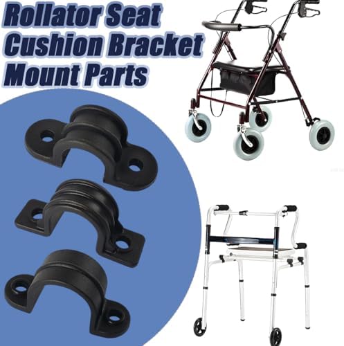 10PCS Rollator Seat Cushion Bracket Mount Parts, Rollator Walker Seat Clamp U Brackets, Brake Grip Holder for Rollators