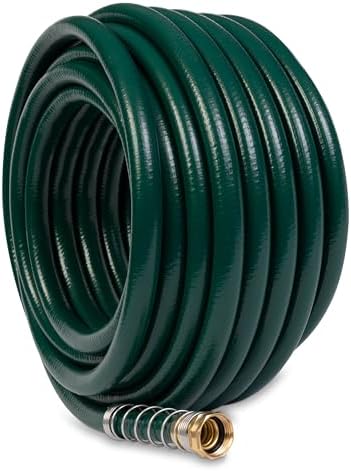 Gilmour 864751-1001 75ft Heavy Duty Flexogen Garden Hose, 5/8" Diameter | Heavy Duty Build, 500 PSI, Kink-Resistant Layers, Brass Fittings, All-Weather Durability, Made in USA