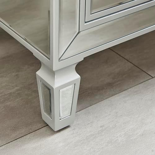 Furniturebox UK Venetian Mirrored Bedside Side Table Cabinet Modern 3 Drawer