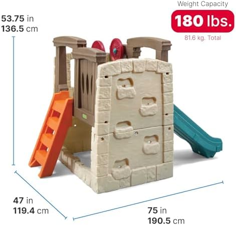 Step2 Woodland Climber II Kids Playset, Ages 2 –6 Years Old, Toddler Slide and Climbing Wall, Outdoor Playground for Backyard, Sturdy Plastic Frame