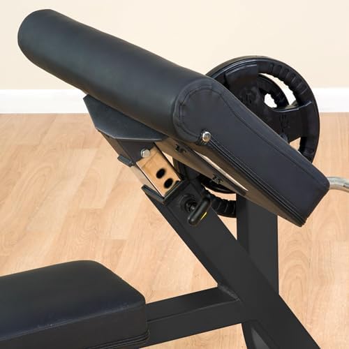Body-Solid (GPCB329B) Preacher Curl Bench - Adjustable Arm Curl Bench for Bicep Workouts, High Tensile Strength