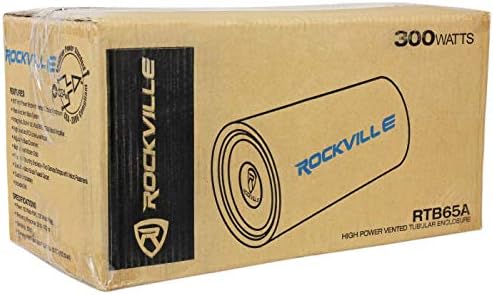 Rockville RTB65A 6.5" Powered Car Subwoofer Bass Tube with RWK10 Kit | 300W Peak / 150W RMS, MP3/RCA Inputs, Adjustable Crossover, Rear Aero Vent