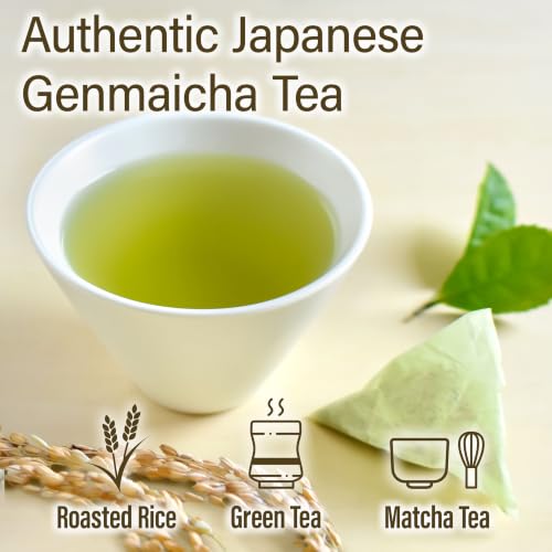 YAMASAN KYOTO UJI Japanese Genmaicha Green Tea with Matcha, 60 Tea Bags