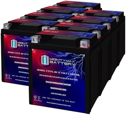 Mighty Max Battery YTX7L-BS -12 Volt 6 AH, 100 CCA, Rechargeable Maintenance Free SLA AGM Motorcycle Battery