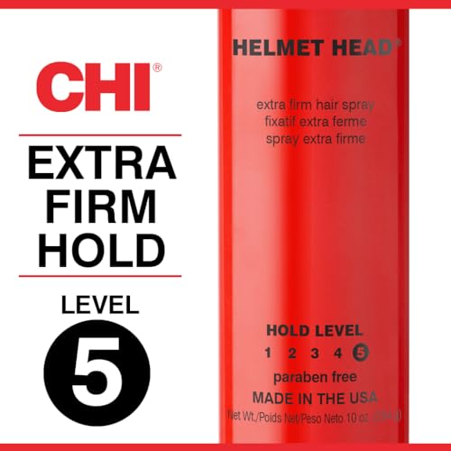 CHI Helmet Head Extra Firm Hairspray, Protects Against Humidity & Creates Voluminous Hairstyles, Sulfate & Paraben-Free, 2.6 Oz