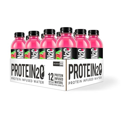Protein2o 15g Whey Protein Isolate Infused Water, Ready To Drink, Sugar Free, Gluten Free, Lactose Free, Harvest Grape, 16.9 oz Bottle (Pack of 12)